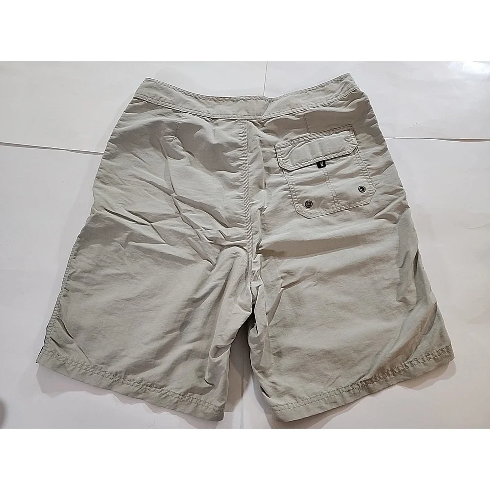 Vintage Abercrombie & Fitch Men's 34 Beige Nylon Board Shorts - Picture 7 of 11